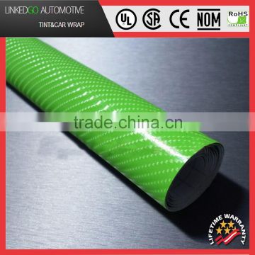 2015 New Gloss 4d carbon fiber wrap, Waterproof Green 4d carbon fiber wrap for promotion