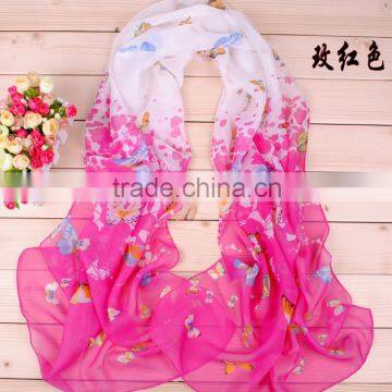 2016 bnew design Chinese 100% silk latest design shawl silk scarf