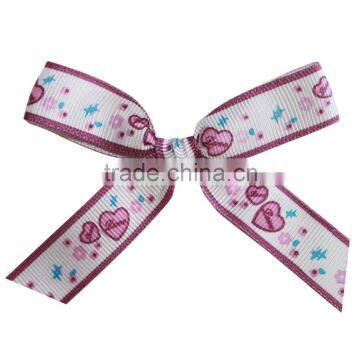Wholesale pre tied ribbon bow with elastic loop