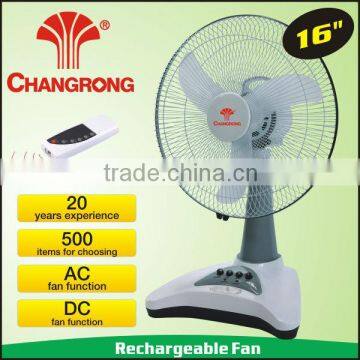 Rechargeable table fan with 4pcs led light with remote