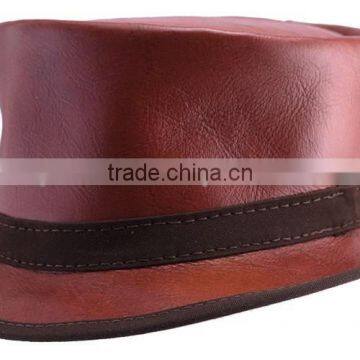 COLORFUL MEN GENUINE COWHIDE LEATHER TOP HAT