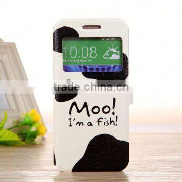 Top Selling view window redit card holder stand wallet Flip Cover Cell Phone Case for HTC One M9