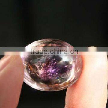 pink Natural clear crystal ball can make necklace