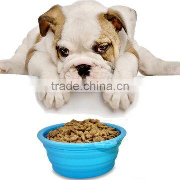 Factory OEM Single color logo factory collapsible silicone pet bowl