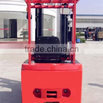 China top 10 manufacturer 1.5ton electric 3-wheel forklift truck