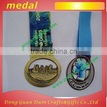 cheap wholesale custom sport metal medal with ribbon