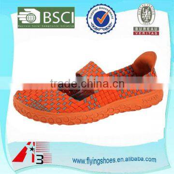 china factory women handmade woven weave shoes with strap