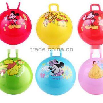 25cm size inflatable pvc bouncing hopper ball for kids with handle