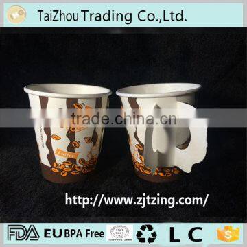 Paper coffee cup with handle, custom printed paper cup with handle