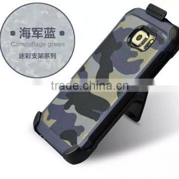 Ultra shock three layer hard Shell cover holster with 360 Degree Rotating for Samsung galaxy S6