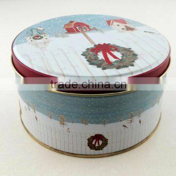 Round Christmas Nesting Tin Boxes Set for Cookies/cupcake photo-2