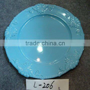 Colorful and Elegant Plastic Charger plate