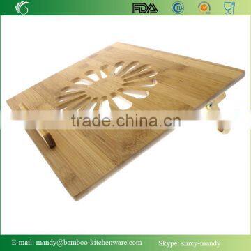 Natural Eco-Friendly Bamboo Cooling Vented Laptop Desk/Table Stand Up photo-2