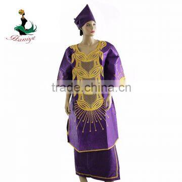 2016 Haniye Good Reputation vintage elegant bazin riche Embroidery Dresses