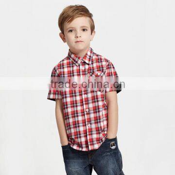 Garments factory fashion breathable cotton plaid top brand boys shirts