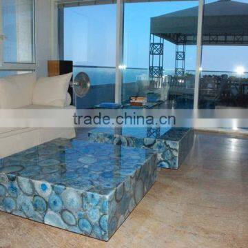 Blue Semi Precious Stone Decor Table