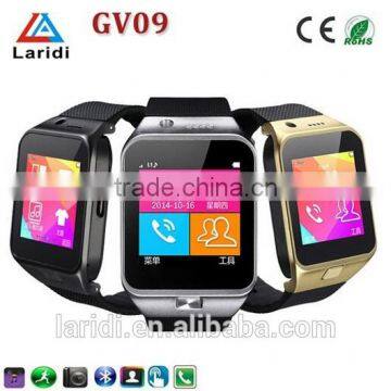 2015 Newest Bluetooth SIM card GV09 smart watch phone 1.56 TFT 32GB TF Card smartwatch for android mobile phone