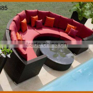 Large Half-moon Sofa Group Garden Rattan Sofa Furniture