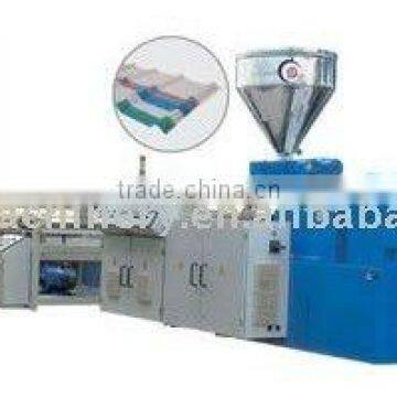 PVC wave plate and trapezia-shapped plate production line