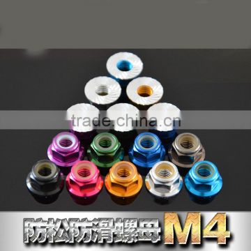 M4 aluminum colored flange lock nut