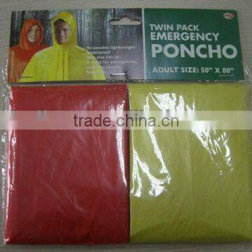 pe emergency poncho rainwear