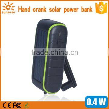 The best LED light solar charger power bank 2016 new style hand crank energy