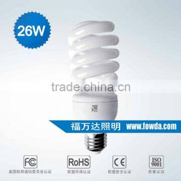 CERTIFICATED 26W HALF SPIRAL DAY LIGHT E27/B 22 ENERGY SAVING LAMP MANUFACTURER