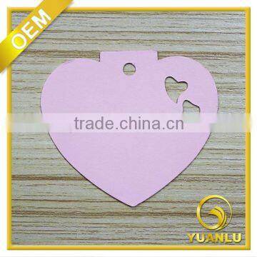 Custom Pink Cut Out Heart Shape Gold Foil Clothing Hang Tags