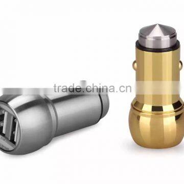 Best selling high quality mini dual car mobile charger 2.4A 2 in 1 dual ports car chargers