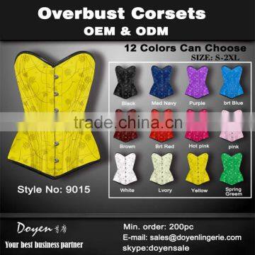 Guangzhou flower print latex corset manufacturer wetlook posturex corset