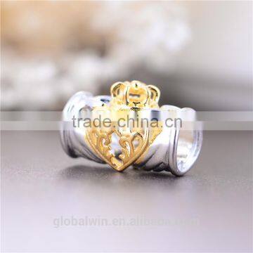 Custom Engarving 18K Gold Plating Charms Solid European Tube Bead 925 Sterling Silver Beads Wholesale 14K Gold Charms Bead photo-4
