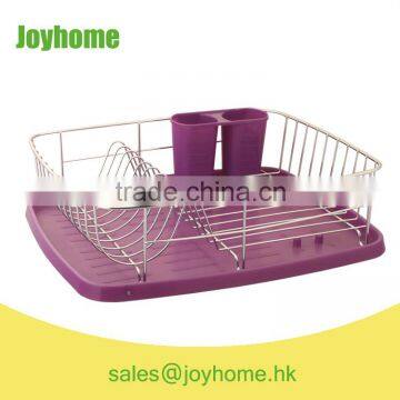 new design purple 1 tier steel dish drainer