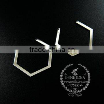 40*34mm Silver Plated Geometric Simple Pendant Charm DIY Earrings Chandelier Jewelry Supplies 1820282