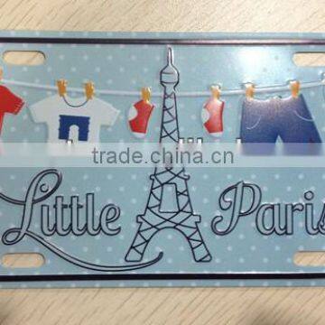 French stamping tin aluminum metal postcard