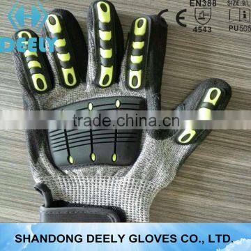 TPR gloves SAFETY DEELY GLOVES 5 level cut resistant gloves HPPE gloves with CE certificate anti-resistant gloves