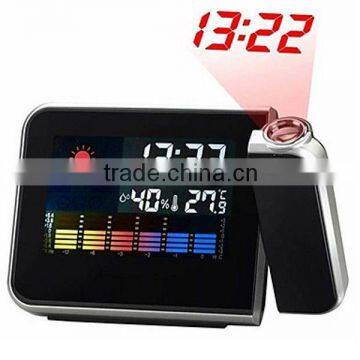 digital LCD weather projection alarm clock with colorful backlight