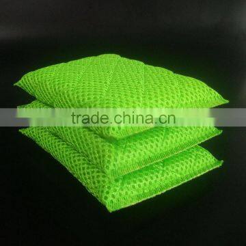 Set Of 3PCS Green Color Kitchen Cleaning Magic Sponge Scouring Pad With Mesh