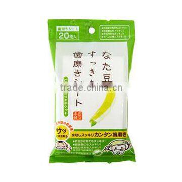 NATA Bean Tooth Polisher for Tooth Whitening Wet Tissue Sheet Brightening and Deodorant Made in Japan