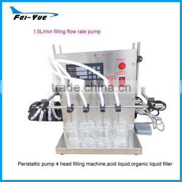 Wholesale small electric 4 heads semi automatic fast pesticide liquid filling machine