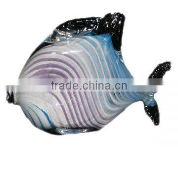 Ceramic Striped Fish Figurine Home Decoration