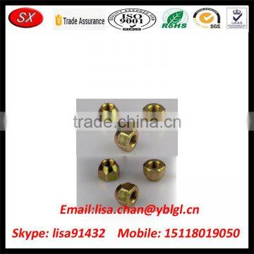 m4 Internal Thread Aluminum Round Nut with Yellow Zinc