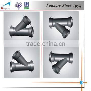 Industry best selling custom cast iron 45 degree pipe fitting lateral tee