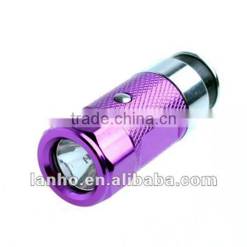 Mini Car Cigarette Lighter LED Flashlight Torch Rechargeable 7 Colors Optional