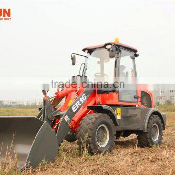 Everun Brand ER16 Small Farm Tools High Quality Wheel Loader With Grass Forks photo-3