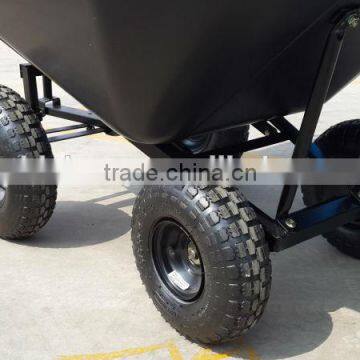 Four Wheels Plastic Tray 130L Wheelbarrow Cart photo-4