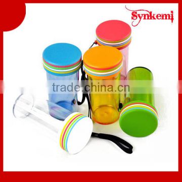 Colorful clear plastic drink water cup