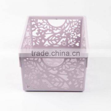 Rectangle flower hollow storage plastic basket