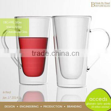 Decorative Unique Design Latte Coffee Glass Mug photo-6