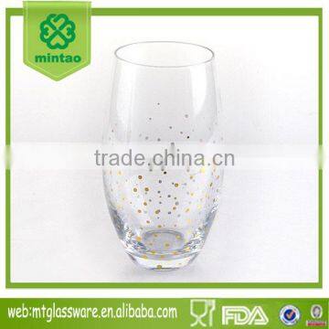 2017 HOT SELLING Star or Dot Decal Stemless Wine Glass Cup for Drinking photo-2