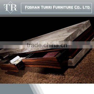 Modern Living Room Furniture Nature Marble Travertine TV Cabinet Designs photo-5
